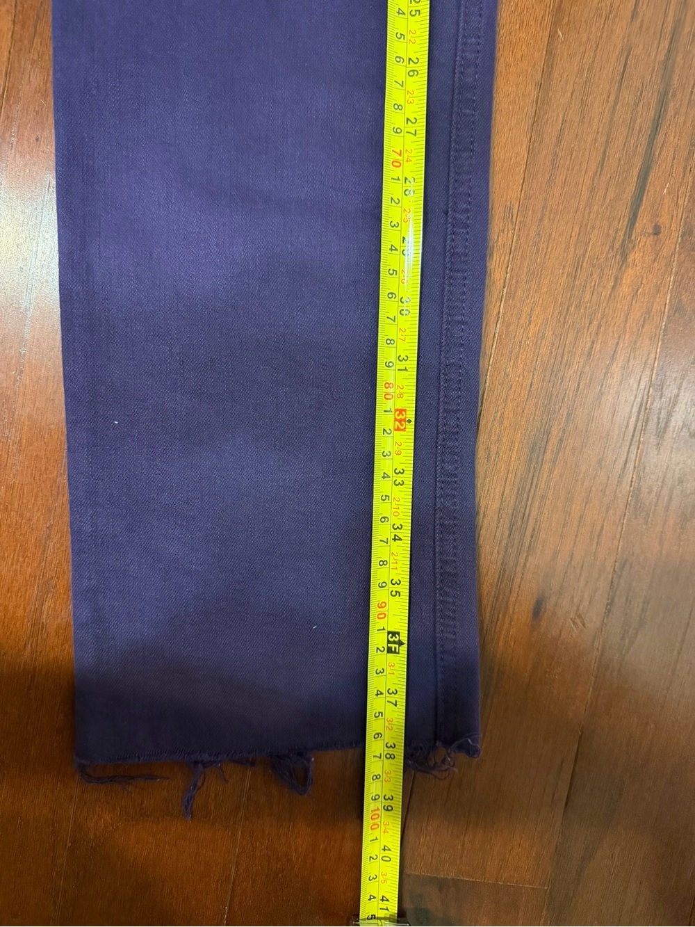 MOTHER The Rascal Ankle Step Fray Jeans Purple Size 25 tagged 31 but runs small - Picture 8 of 9